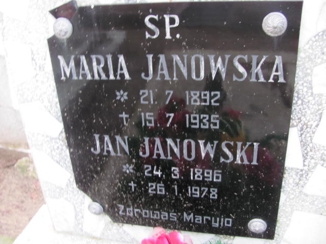 Maria Janowska 1892 Chodzież - Grobonet - Wyszukiwarka osób pochowanych