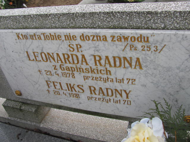 Franciszka Radna 1938 Chodzież - Grobonet - Wyszukiwarka osób pochowanych