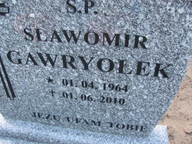 Sławomir Gawryołek 1964 Chodzież - Grobonet - Wyszukiwarka osób pochowanych