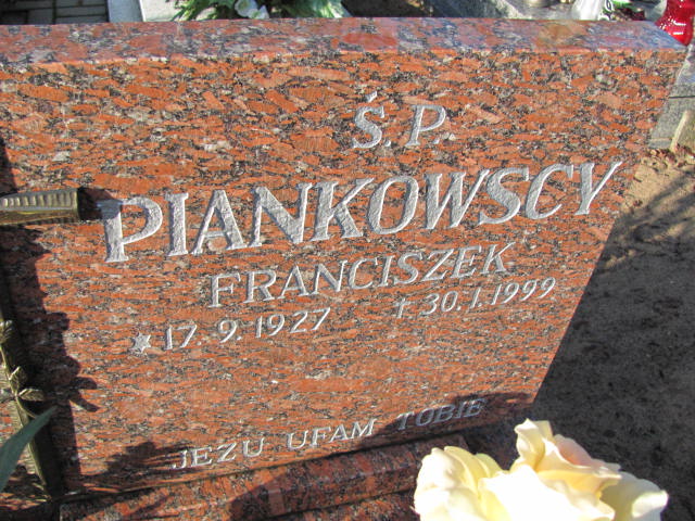 Franciszek Piankowski 1927 Chodzież - Grobonet - Wyszukiwarka osób pochowanych