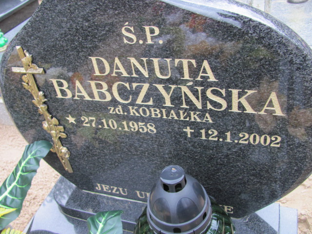Danuta Babczyńska 1958 Chodzież - Grobonet - Wyszukiwarka osób pochowanych
